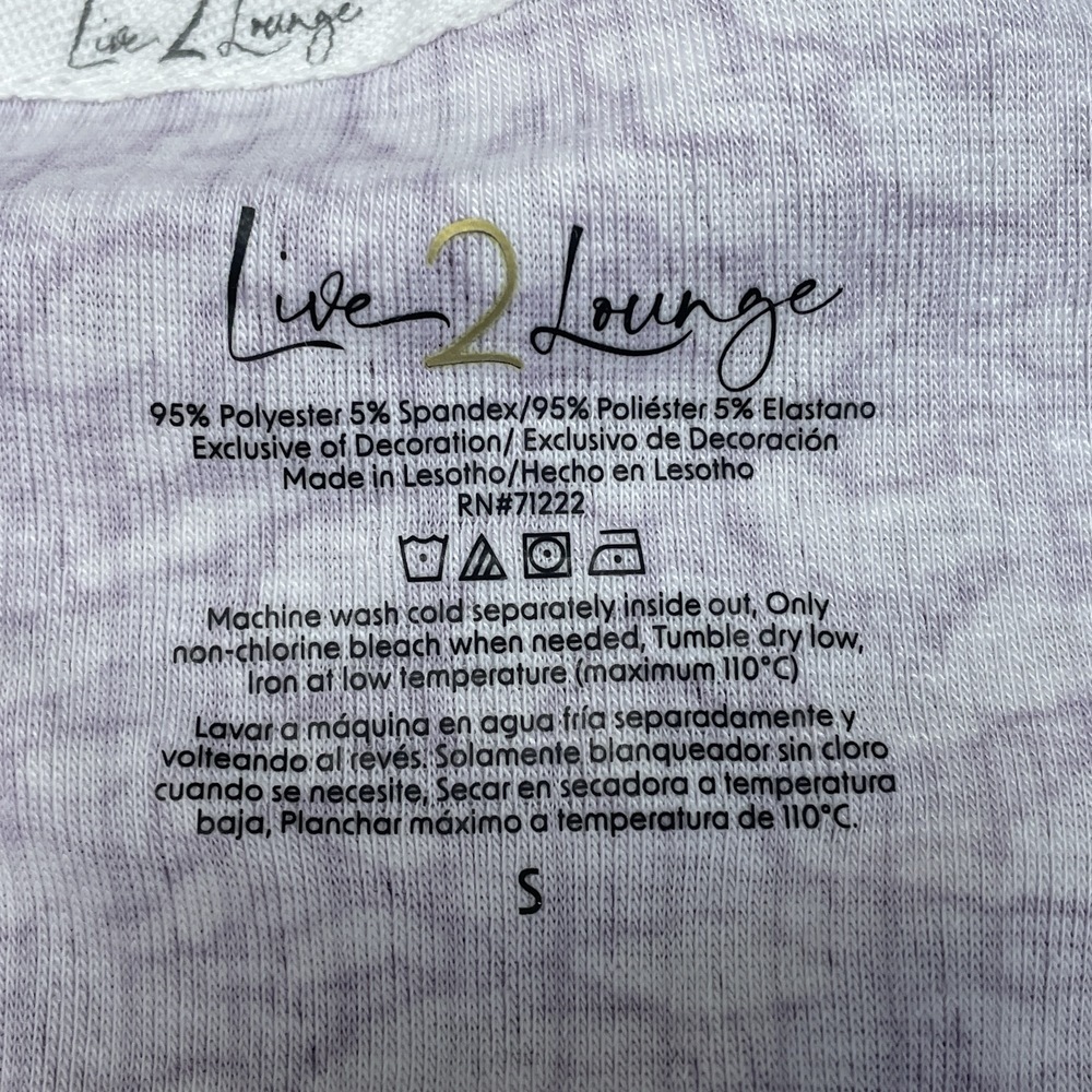 Live 2 Lounge Women's S Loungewear Set Purple Polyester a2271 - Picture 2 of 2